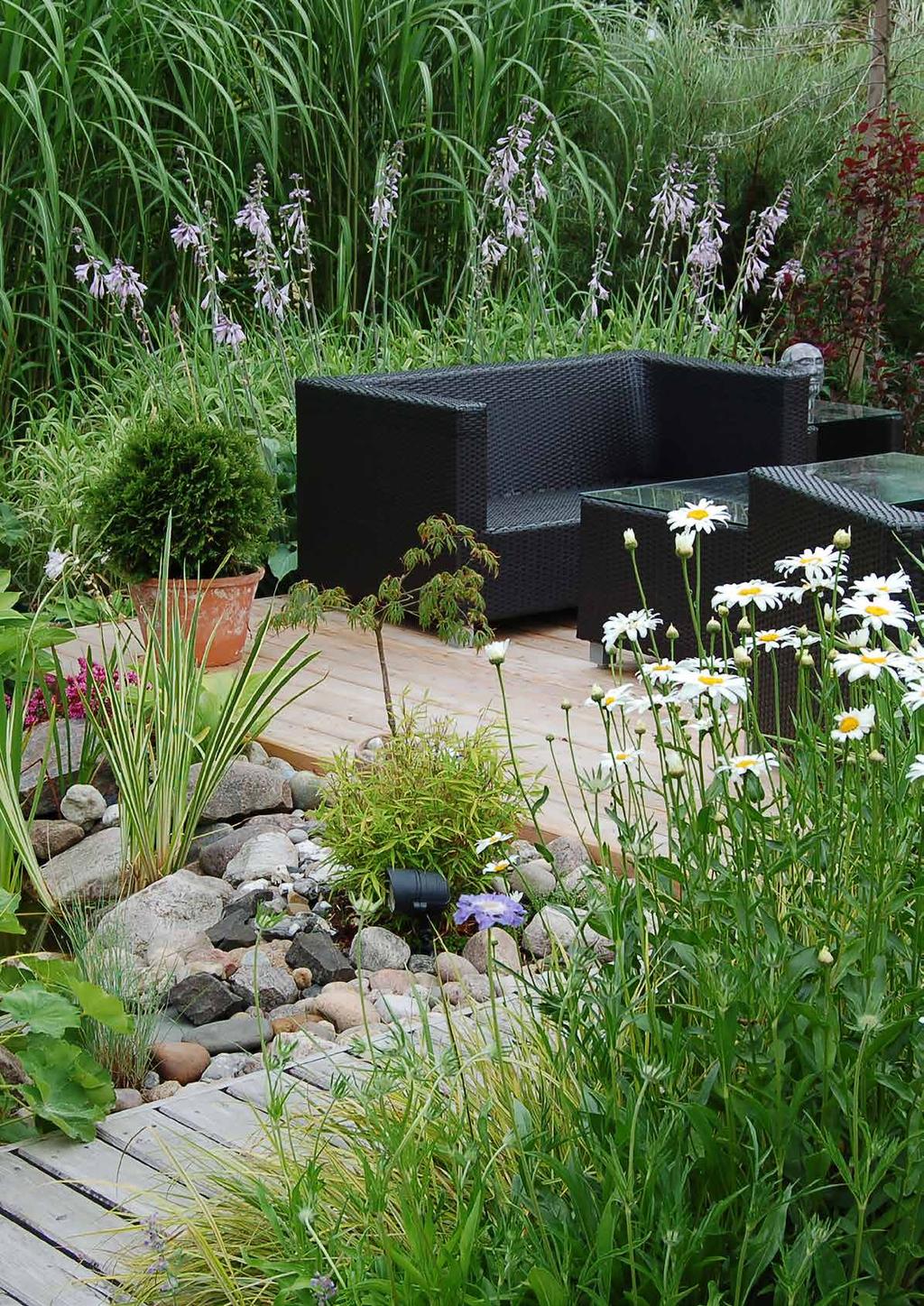 TRÄDGÅRDENS RUM Väggarna Att bygga ett vanligt plank är ett snabbt och enkelt sätt att skapa rum i trädgården. Om du vill kan du täcka planket med klätterväxter.