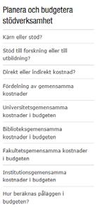 Institutionens resultatbudget På kärnverksamheten (v 1 och v 2) framgår: Intäkter av anslag, bidrag och avgifter (uppdrag) Direkta och indirekta kostnader för utbildning respektive forskning.