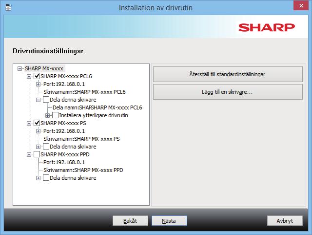 Innehållsförteckning Windows/välj den programvara som ska installeras Installera skrivardrivrutinen /PC-Fax-drivrutinen (normalprocedur) Anpassad installering 4 När fönstret för val av drivrutin