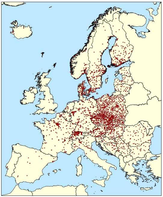 Lokala villkor Identified existing district heating systems in urban areas with more than 5000 inhabitants in Europe.