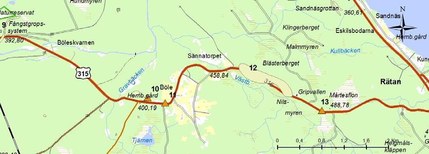 Det ena objektet är ett fångstgropssystem på en dryg kilometers längd som korsar vägen vid Röjan. Det andra är en uppgift om fynd av slagg öster om Böle.