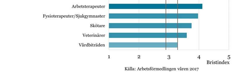 Bedömningen för vårdbiträden är balans, men yrket ligger på gränsen till brist.