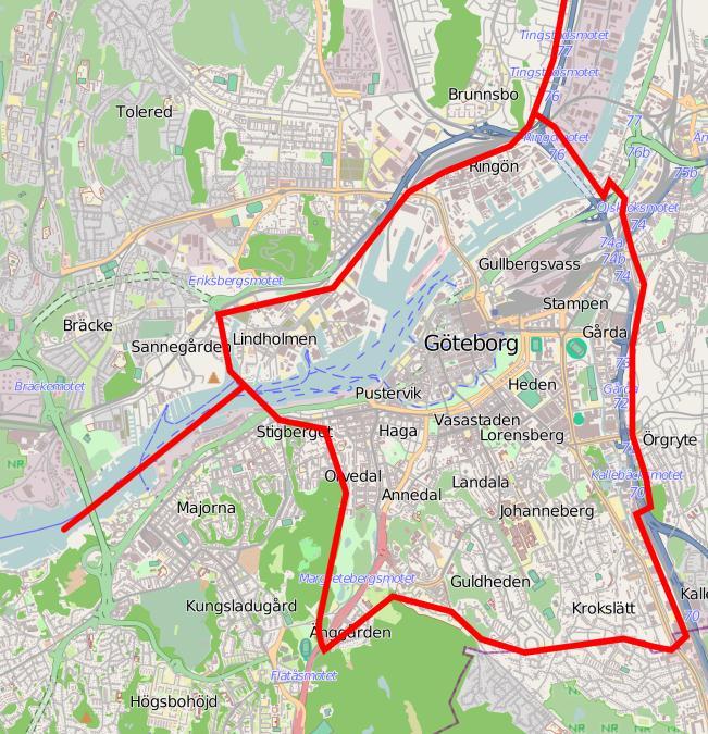 Område 1: Göteborgs innerstad innanför avgiftszonen, se bild till höger. Område 2: Övriga delar av Göteborgs stad exklusive Bäckebol. Område 3: Bäckebol.