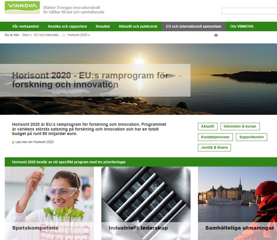 Sveriges NCP H2020 prioriteringsområden Excellent science Industrial leadership Societal challenges ERC FET MSCA Research Infrastructures LEIT ICT Nanotech, Adv.