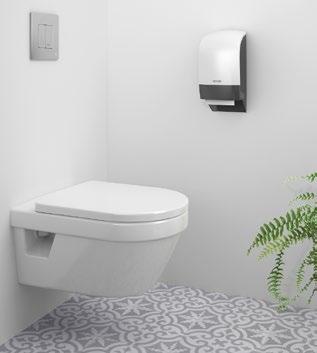 Utrusta toaletten med mjukt och drygt papper i dispensrar med smarta funktioner, tillsammans med väldoftande tvål.