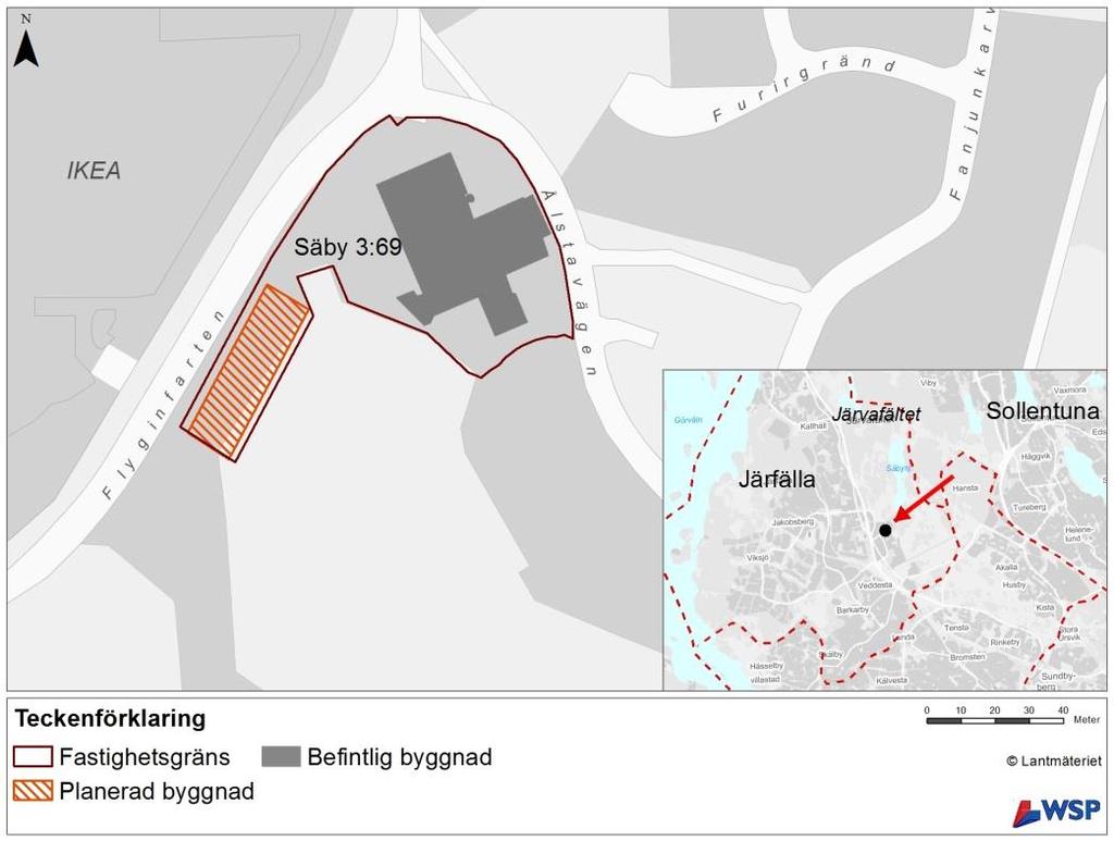 1 INLEDNING Arbete pågår för att ta fram en ny detaljplan för en del av fastigheten Säby 3:69 i Järfälla kommun.