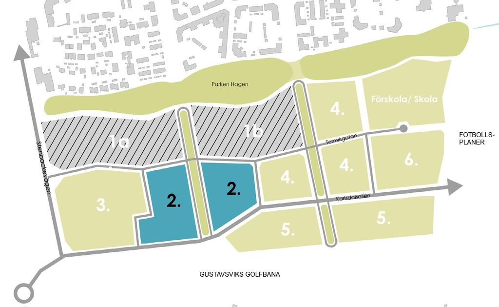 MARKANVISNING SÖDRA LADUGÅRDSÄNGEN 11 Etapp 1 Markområdet i etapp 1A och 1B (som är tidigare markanvisat och gemensam förstudie pågår) omfattar ca 46 000 kvm och är sedan tidigare anvisat till tolv