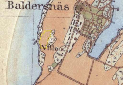 Analys av historiska kartor över ängsvallarnas miljöer. Ängsvallsytorna är inritade på de historiska kartorna med gula linjer.