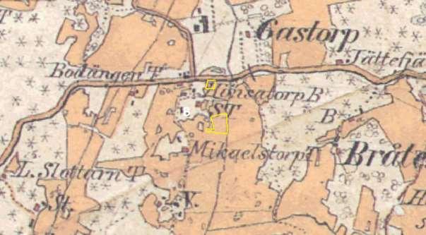 Österäng 1880-tal Torpmiljö i mellanbygd med stor andel åker och betesmark. En del av betesmarken var troligen äng tidigare. Mycket orgelbundna åkrar.