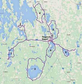 The joint are 270 km and extends from Växjö to Simrishamn.