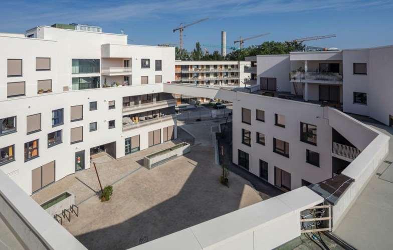 wagnisart i München får tyska stadsbyggnadspriset 2016 Ett kvarter byggt av ett nytt kooperativt bostadsföretag för och med de boende som bo- och arbetsgemenskap 120 lägenheter