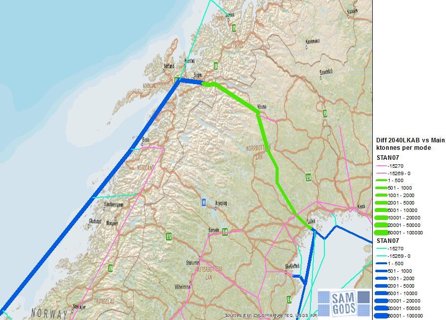 Känslighetsanalyser - Basprognos för godstransporter 2040 Malmökning Väg