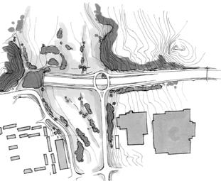 AKALLA 1. Dalståkets befintliga vegetation koncentrerar sig främst runt dalens åkerdiken. 3.