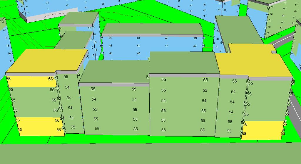 2017-02-24, sid 15 (18) 6.1.8 Kvarter 1:11 De ekvivalenta ljudnivåerna vid fasad blir upp mot dba mot lokalgata vilket är över riktvärdet för lägenheter >35 m 2.