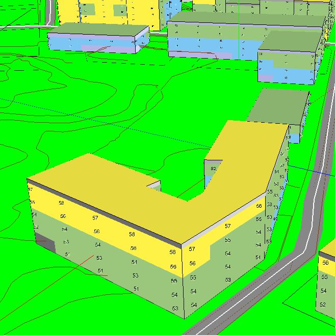 2017-02-24, sid 16 (18) Vid vårdboendet blir ljudnivåerna upp mot dba vid fasader mot öst. Lägenheter >35 m 2 behöver planeras så att minst hälften av bostadsrummen vetter mot ljuddämpad sida.