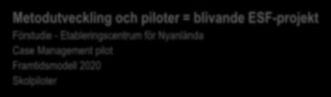 Arbetsträningsplatser på sociala företag Metodutveckling och piloter = blivande ESF-projekt Förstudie - Etableringscentrum för Nyanlända