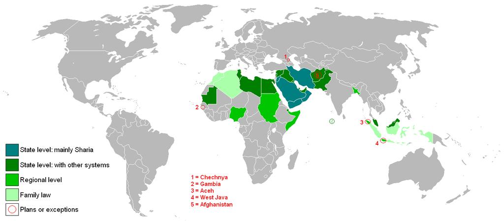 Länder med sharia-lag