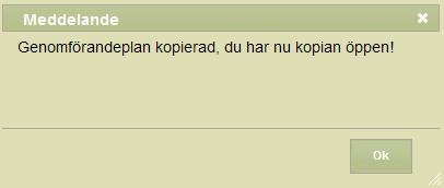 Skillnad på Sparad och Skrivskyddad När du klickar på genomförandeplan så får du upp en översikt på höger sida av upprättade levnadsberättelser. De planer som är klara och skrivskyddade har röd text.