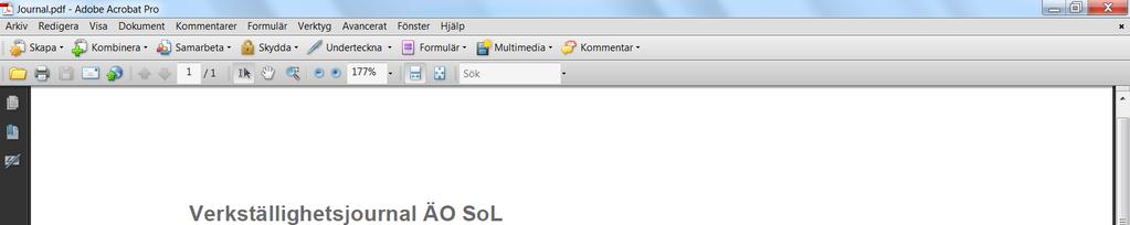 Journalen skrivs inte ut automatiskt utan du får upp en Pdf-fil. i läsläge.