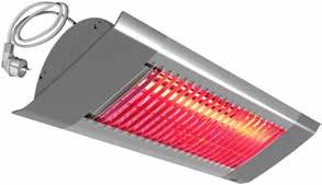 IHF har en mer riktad värmespridning och är avsedd att installeras på högre höjd. Komfort Värmestrålare ger intensiv, behaglig värme och förlänger sommarsäsongen.