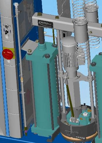 Ställ omkopplaren höj/sänk smältcylinder under 3 till 4 sekunder på Höj, för att bygga upp materialtryck under smältcylindern. 2. Kontrollera att omkopplaren Höj/sänk smältcylinder (2) står i läge 0.