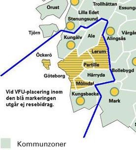 27 Bilaga 3. Resebidrag i samband med VFU Som student vid lärarutbildningen vid Göteborgs universitet kan du bli VFUplacerad i Göteborg eller i kommunerna runt Göteborg.