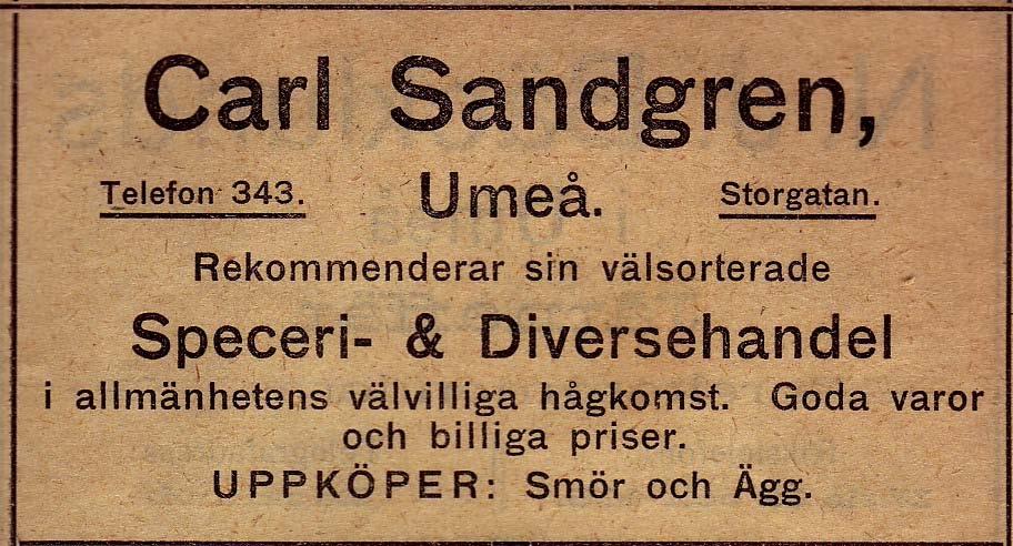 13 Sandgrens Speceri & Diversehandel,