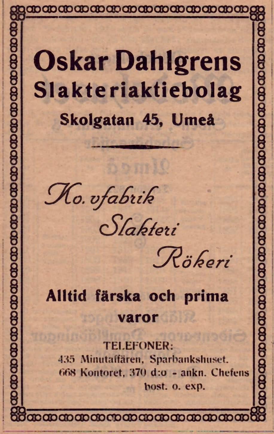 31 Mjölkaffärer Umeortens Konsumtionsf. Kungsgatan 65 Tel. 2699 1948 - - - - Ö. Kyrkogatan 27 Tel. 1469 - - Andersson Hjalmar Kungsgatan 92 Tel. 1464 1948 Johansson C. A. Sofiehem Tel.