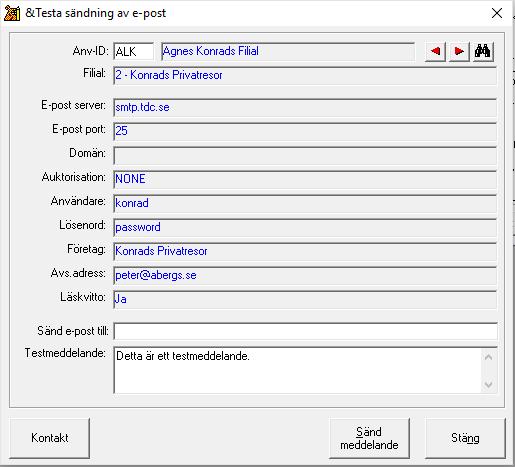 kommer att använda företagets e-postserver från Generella data eftersom filialen inte hade