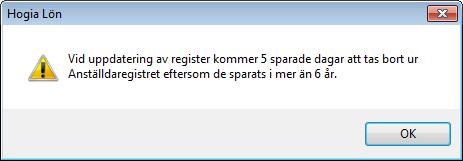 Även sysselsättningsgrad sätts för sparade semesterdagar. På fliken Semester i Anställdaregistret kan du se hur sparade dagar fördelar sig över de senaste sex åren.