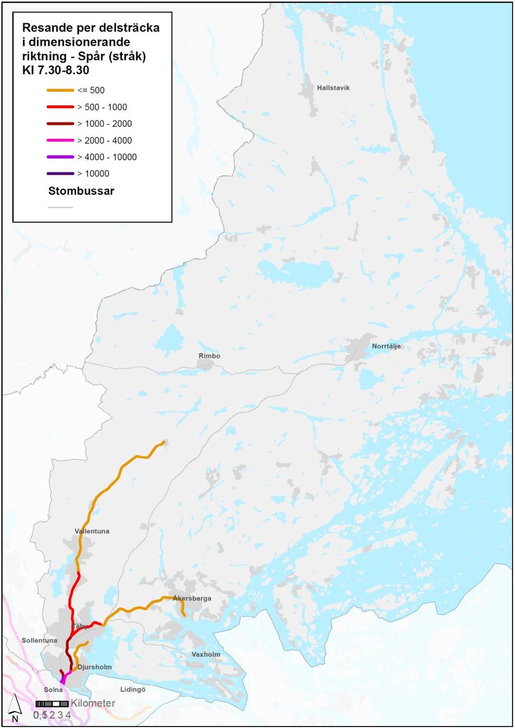 39(127) Figur 25 Resande per delsträcka för spårtrafiklinjer i nordostsektorn 4.5 Medelhastighet Medelhastigheten för stombusslinjerna i nordostsektorn är god.