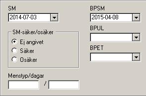 - Beräknad partus- Information Systemet hämtar information om SM, menstyp, BPSM, BPUL och BPET om så är angivit i Obstetrix. Bp enl SM räknas ut av systemet om SM anges.