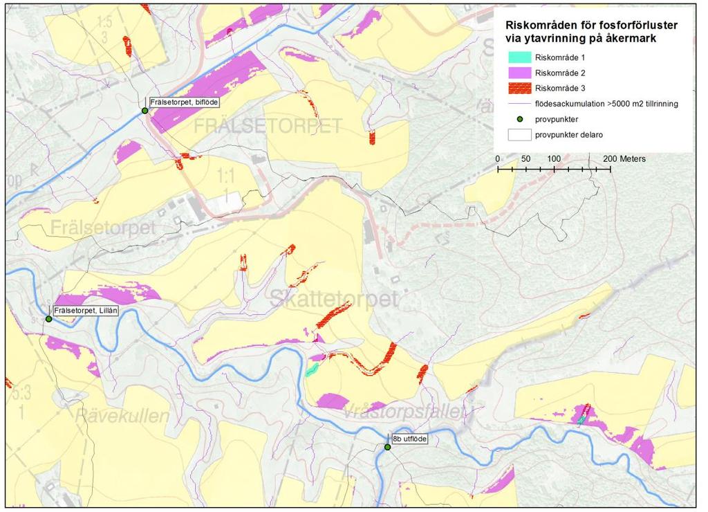 GIS-analys av riskområden för fosforförluster via