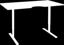 Salli AutoSmart Flera personer kan använda samma bord då användarens justeringar är kopplade till inloggnings-id Skrivbordsyta 160 cm x 90 cm x 2,5 cm Ram i svart, höjdintervall 63 129 cm 1, 2 eller