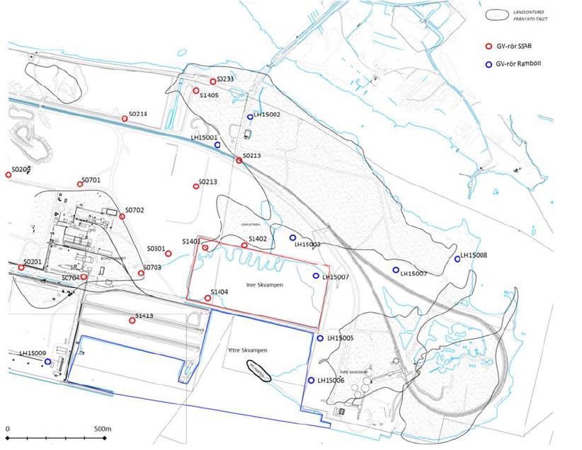 3.4 Grundvattenförhållanden En översiktlig hydrogeologisk utredning av grundvattennivåer och utströmning av grundvatten vid planerad utfyllnad av muddermassor i Skvampen har utförts.