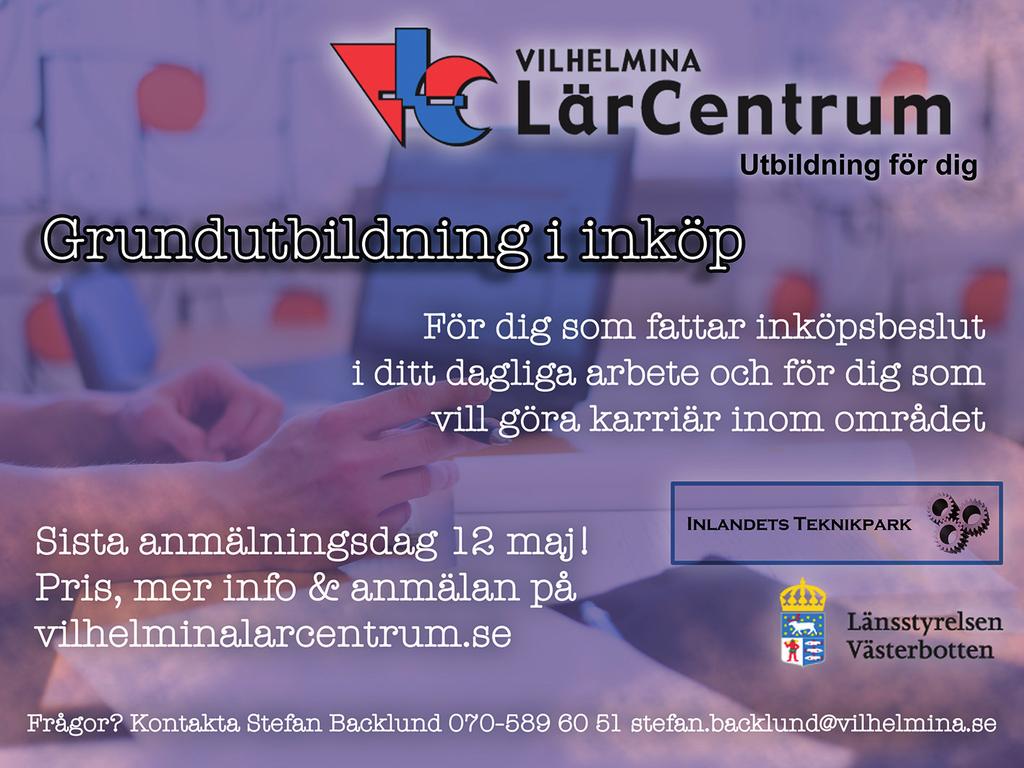 00 Välkomna att kontakta oss: 010-157 50 27 el 0951-16 02 02 Obs! Handledarutbildning 15/5 kl 16.00 anmäl dig på www.medborgarskolan.se/storuman tisdag den 9 maj klockan 18.