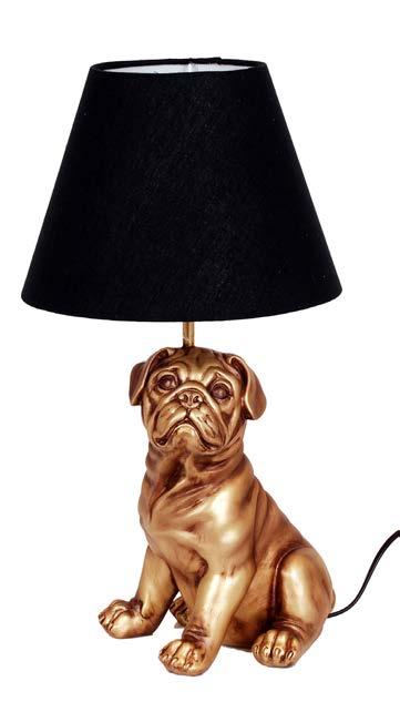 Mässing Grå/brun BORDSLAMPA HUND 48114 Mässing 27x26 H46 cm fp 4