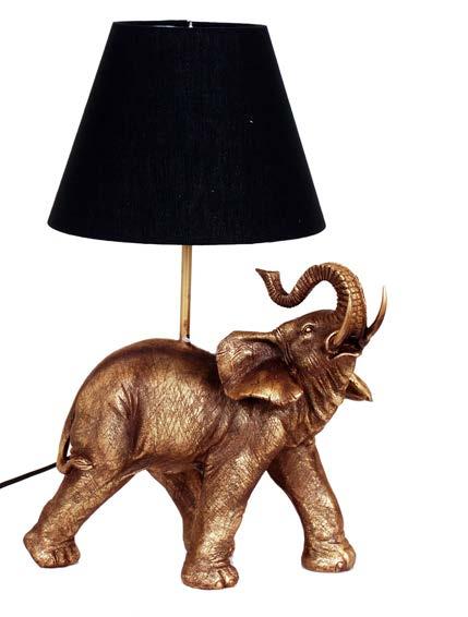 Mässing Grå/brun BORDSLAMPA ELEFANT 48116 Mässing 37x17 H50 cm fp