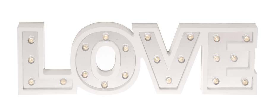 SKYLT LED LOVE MDF VIT 49729 49x15x4 cm fp