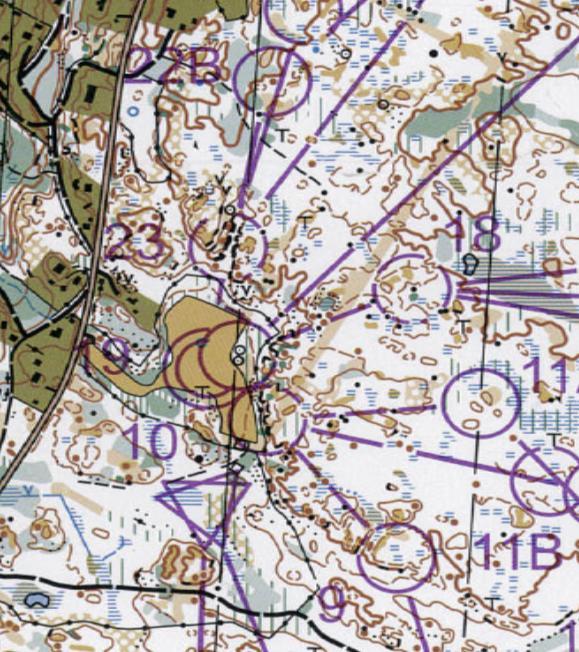 Arenabanläggning SM Stafett 2016. Varvning vid kontroll 10 och 19.