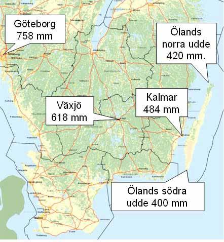 Nederbörd årsmedelvärde Regional vattenförsörjningsplan för