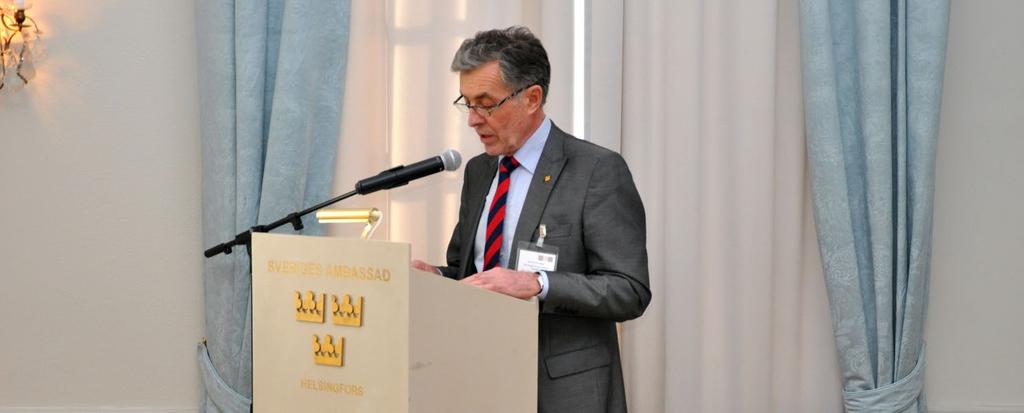 14 Ordförande för fondens finländska utskott Jan-Erik Enestam öppnade evenemanget The international refugee issue a Finnish and Swedish perspective i mars 2016.
