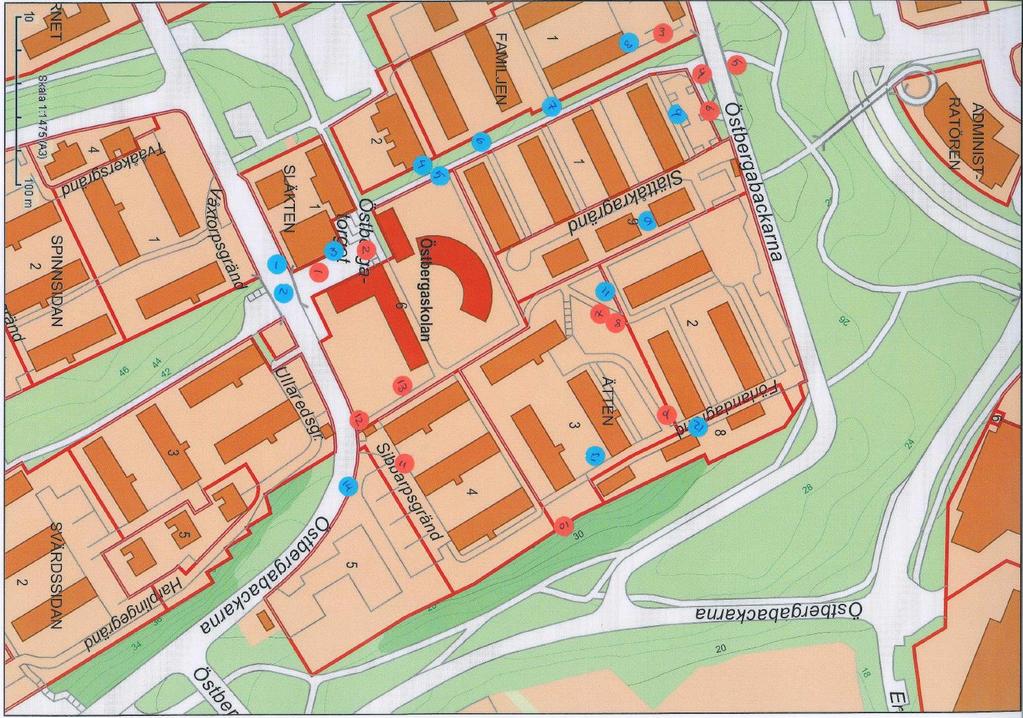 Sida 5 (12) Område 2 Nr Färg Synpunkt 1 Blå Snett vägmärke övergångställe 1 Röd Suggor tas bort