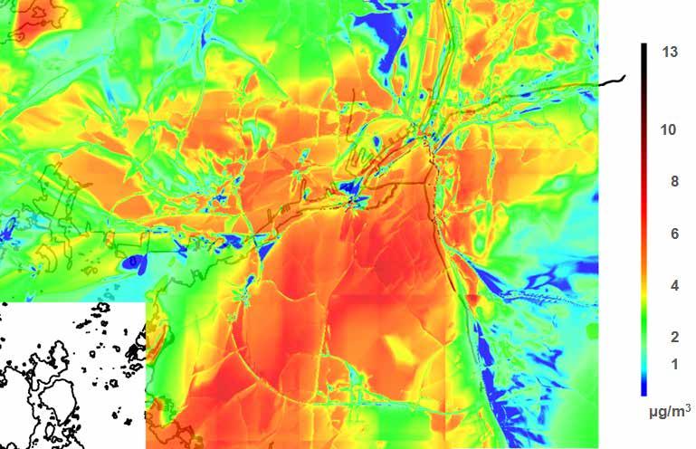 Beräkningar av källbidrag och minskningsscenarier för kvävedioxid i Göteborgsregionen R 2016:18 Figur 20