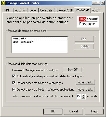 48 Test av RSA Passage arbetsstationen och stänga av den på samma sätt som vanligt.