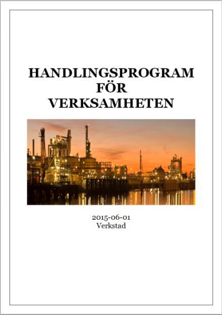 10 Handlingsprogrammet ska styra verksamhetens säkerhetsarbete och verkställas genom säkerhetsledningssystemet.