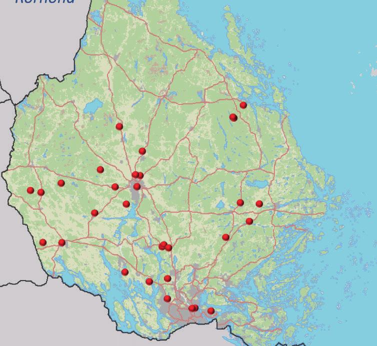 Rörhöna Förekomst i inventerade anlagda vatten i Uppland. Olika typer av anlagda vatten Inventerade vatten har delats in utifrån syftet med dem och tidigare markanvändning.