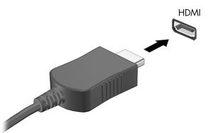 Använda HDMI-porten (endast vissa modeller) Vissa datormodeller har en HDMI-port (High Definition Multimedia Interface).