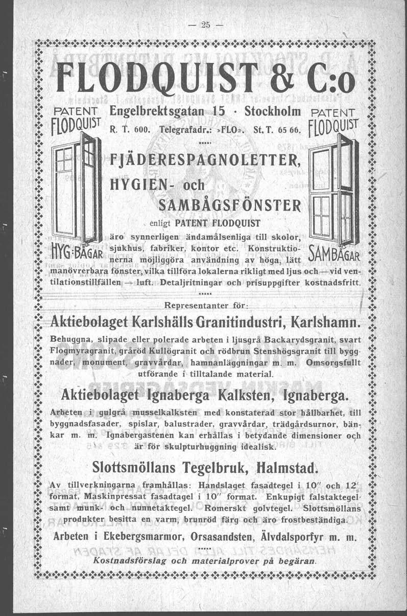 - 25 - ~ : : :,.:.. : : :._+: : : : : : : : :. : :. : : : : : : : : : : : : : : :. : t:.:. '" t :,Ii fl6dqtli$f '- ~ C:.o)l~ :1: PATENT r Engelbrektsgatan 1.5. Stockholm PATENT \:~: :i: I flodquis R.