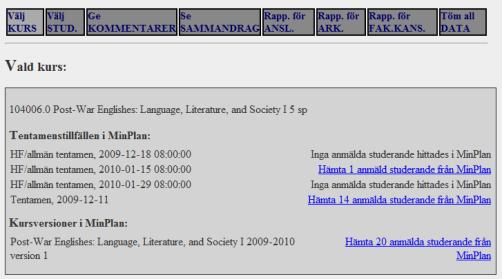 Kursdata Anmälningar